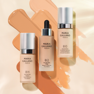 ensemble of liquid foundations Maria Galland Paris